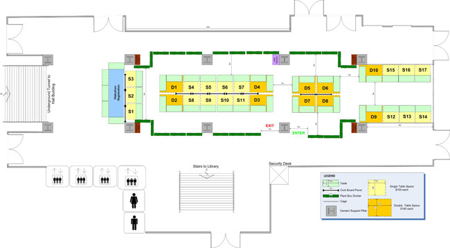 Plan de l'allée des vendeurs